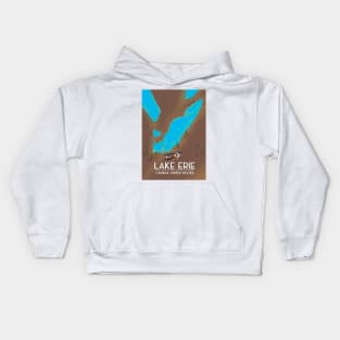 lake erie Vintage style map Kids Hoodie